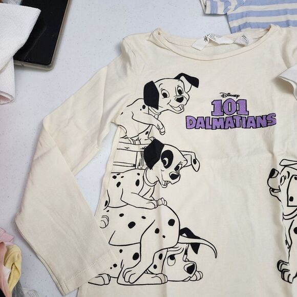 H&M Girls Disney 101 Dalmatians & Lady & the Tramp Long Sleeve 2 Shirt Set NEW - Picture 6 of 13